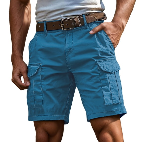TrendOFT Cargo Shorts for Men Relaxed Fit Tactical Cargo Short Pants Retro Work Shorts with Multi Pockets Dark Blue S