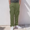 thumbnail image 1 of TrendOFT Cargo Sweatpants for Men Baggy Athletic Workout Straight Leg Stretch Cargo Pants Drawstring Tactical Sweat Pants with Multi Pockets Army Green M, 1 of 8
