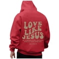 thumbnail image 1 of TrendOFT Christian Hoodies for Men Love Like Jesus Inspirational God Faith Sweatshirt Vintage Bible Verse Graphic Pullover Tops Red S, 1 of 8