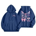 thumbnail image 1 of TrendOFT Cute Bow Graphic Hoodies for Women Oversized Pretty Sweatshirt for Teen Girls Y2K Long Sleeve Hooded Pullover Tops Navy M, 1 of 6