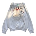 thumbnail image 1 of TrendOFT Cute Ghost Embroidered Hoodies for Women Hooded Sweatshirts Girls Kawaii Cartoon Anime Lightweight Pullover Tops Grey L, 1 of 6