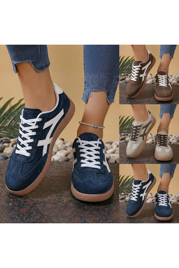 Fashion Sneakers for Women Non Work Shoes Comfortable Casual Tennis Sneakers Woman's Breathable Office Shoes Blue 37