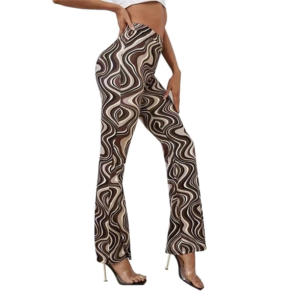TrendOFT Flare Leggings for Women Boho Yoga Pants with Pockets High Waisted Flare Leggings Bootcut Casual Yoga Pants B XL
