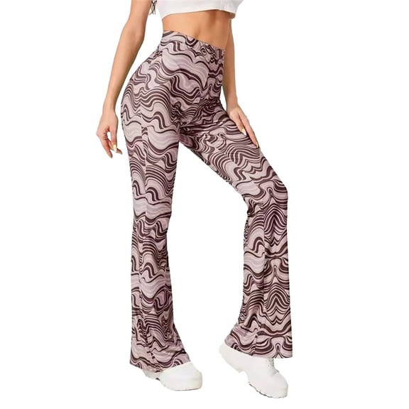 TrendOFT Flare Leggings for Women Boho Yoga Pants with Pockets High Waisted Flare Leggings Bootcut Casual Yoga Pants Grey XXXXL