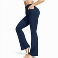 thumbnail image 1 of TrendOFT Flare Leggings for Women Yoga Pants with Pockets High Waisted Crossover Flare Leggings Bootcut Casual Workout Yoga Pants Navy XL, 1 of 6