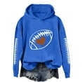 thumbnail image 1 of TrendOFT Game Day Hoodies for Women Football Graphic Long Sleeve Sweatshirt Football Season Pullover Tops Blue XL, 1 of 4