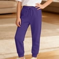 thumbnail image 1 of TrendOFT Girls Boys Sweatpants Athletic Basketball Sweat Pants Drawstring Elastic Waist Open Bottom Casual Kids Joggers with Pockets Dark Purple, 1 of 4