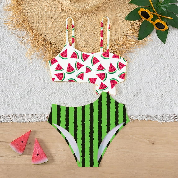 TrendOFT Girls One Piece Swimsuit Kids Bikini Bikini Sets Sport Swimwear For Pool Beach Surfing Girl Bathing Suit Green