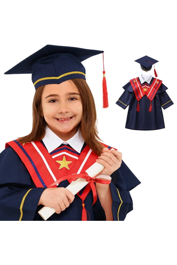 Girls Outfits Set Kids Graduation Cap Gown Academic Set 2 14Y Kids Universal Academic Graduation Set Navy