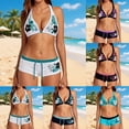 thumbnail image 1 of TrendOFT High Waisted Bikini Sets for Women Two Piece Swimsuit V Neck Halter Back Self Tie Low Rise Bottom Purple L, 1 of 5