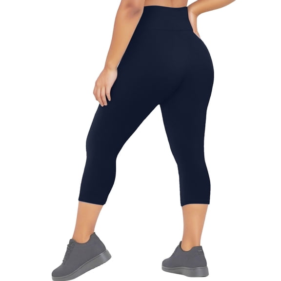 TrendOFT High Waisted Leggings for Women Tummy Control Yoga Pants for Workout Running Athletic Women's Butt Lifting Leggings Plus Size Navy XXXXXL