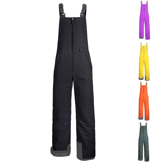 TrendOFT Kids Snow Bibs Waterproof Insulated Winter Bib Overalls for Girls and Boys Classic Heavyweight Ski Pant Winter Snowsuit Grey