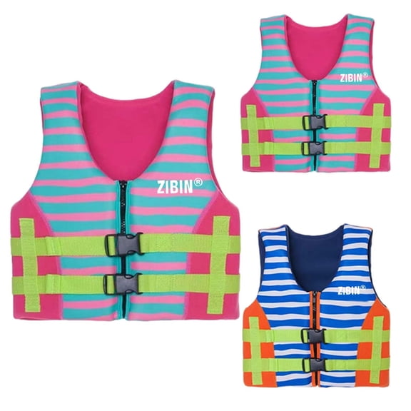TrendOFT Kids Swim Vest Toddler Life Jacket Swimming Aid for Pool Beach Boys Girls Learn To Swim Float Jacket 5-6 Years Hot Pink