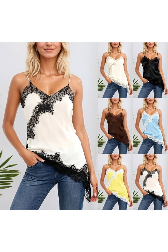 Lace Tank Tops for Women Dressy Square Neck Cute Spaghetti Strap Y2K Top Night Club Party Shirt Blue XS