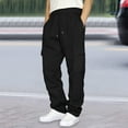 thumbnail image 1 of TrendOFT Men's Cargo Pants Open Bottom Baggy Sweatpants for Men Straight Leg Gym Workout Lounge Casual Cargo Pants with Pockets Black S, 1 of 7