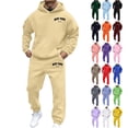 thumbnail image 1 of TrendOFT Men's Tracksuit 2 Piece Jogging Suit Letter Graphic Sweatsuit Casual Hoodie and Sweatpant Set Activewear Black XXL, 1 of 7