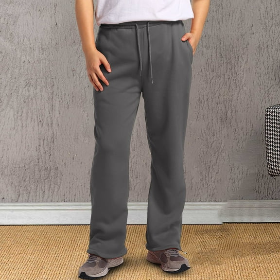 TrendOFT Mens Baggy Sweatpants Athletic Workout Gym Joggers Solid Stretch Work Loose Fit Casual Pants with Drawstring Pockets Sweat Pants Dark Gray XL