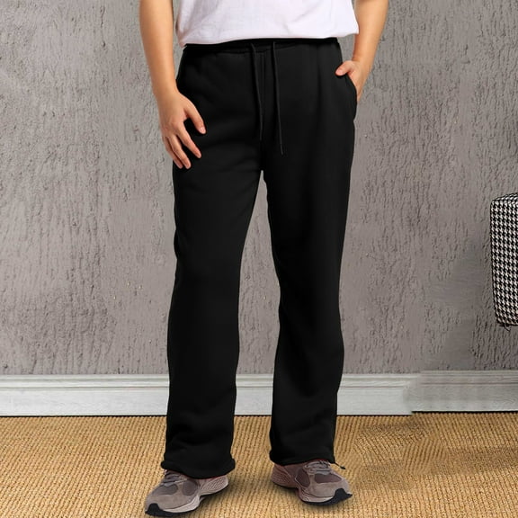 TrendOFT Mens Baggy Sweatpants Athletic Workout Gym Joggers Solid Stretch Work Loose Fit Casual Pants with Drawstring Pockets Sweat Pants Black XL