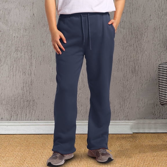 TrendOFT Mens Baggy Sweatpants Athletic Workout Gym Joggers Solid Stretch Work Loose Fit Casual Pants with Drawstring Pockets Sweat Pants Navy M