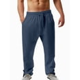 thumbnail image 1 of TrendOFT Mens Baggy Sweatpants Open Bottom Basic Solid Casual Sweat Lounge Pants Athletic Running Wide Leg Joggers Navy L, 1 of 9