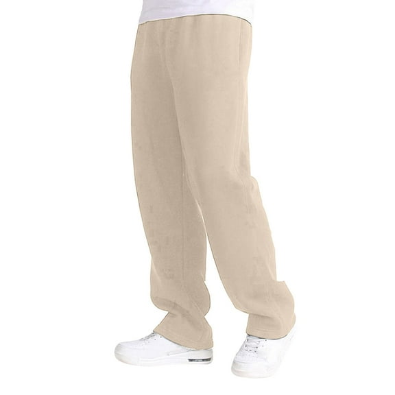 TrendOFT Mens Baggy Sweatpants with Pockets Drawstring Wide Leg Lounge Pants Workout Running Workout Sweat Pants Khaki XXL