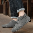 thumbnail image 1 of TrendOFT Mens Barefoot Shoes Waterproof Non High Top Chukka Boots Handmade Suede Caual Outdoor Sneakers Grey 49, 1 of 9