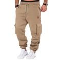 thumbnail image 1 of TrendOFT Mens Cargo Joggers Baggy Work Hiking Tactical Sweatpants with Multi Pockets Elastic Waist Drawstring Solid Casual Cargo Pants Khaki S, 1 of 8
