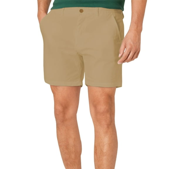 TrendOFT Mens Casual Shorts with Pockets Slim Fit Cotton Lightweight Work Shorts for Men No Belt Khaki 28