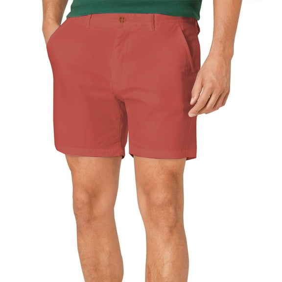 TrendOFT Mens Casual Shorts with Pockets Slim Fit Cotton Lightweight Work Shorts for Men No Belt Red 38