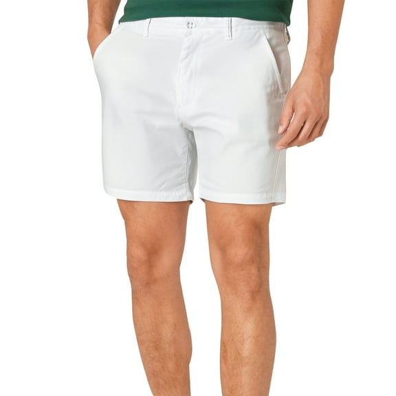 TrendOFT Mens Casual Shorts with Pockets Slim Fit Cotton Lightweight Work Shorts for Men No Belt White 37