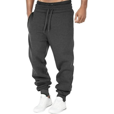 TrendOFT Mens Baggy Sweatpants Tapered Joggers with Pockets Drawstring Waist Athletic Gym Running Workout Sweat Pants Dark Gray M