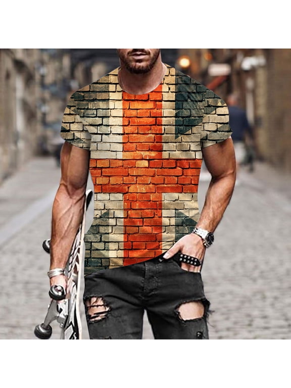 Mens Graphic Tees Country Flag Graphic Short Sleeve Crew Neck Loose Casual Outdoor Daily Wear Men's T-Shirts Blue XXL