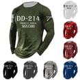 thumbnail image 1 of TrendOFT Mens Graphic Tees DD-214 Veteran Graphic Printed Long Sleeve Crew Neck Casual Patriotic Loose Tops Men's T-Shirts Red M, 1 of 3