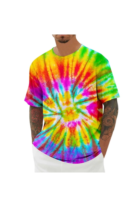 Mens Graphic Tees Daily Essential Pattern Printed Short Sleeve Crew Neck Soft Breathable Loose Summer Mens Tees Multicolour L