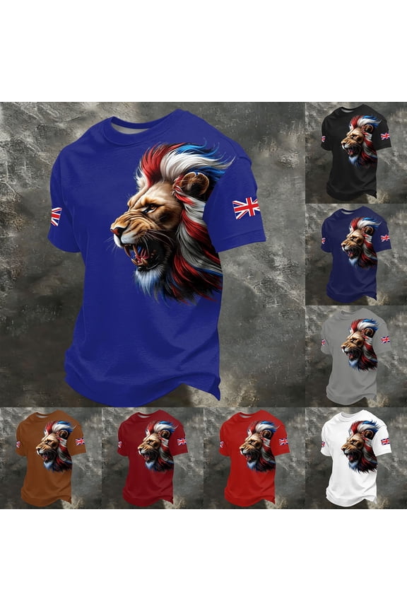 Mens Graphic Tees UK Cultural Art Printed Short Sleeve Crew Neck Casual Street Daily Loose Comfort Mens Shirts Black L