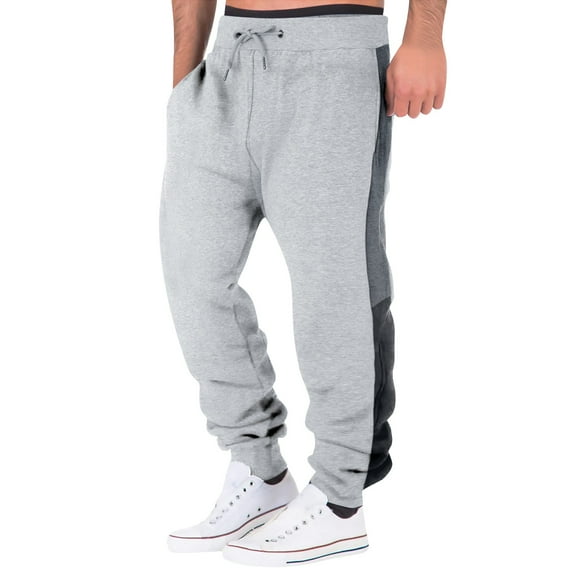TrendOFT Mens Sweatpants Loose Fit Casual Striped Active Workout Jogger Pants with Pockets Tapered Drawstring Gym Running Sweat Pants GY1 XL