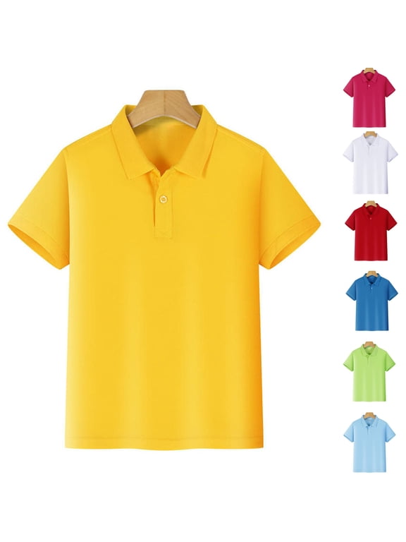 School Uniform for Boys Polo Shirt Moisture Wicking Button Closure Short Sleeve Tees Soft Performance Sport Active Shirts Army Green