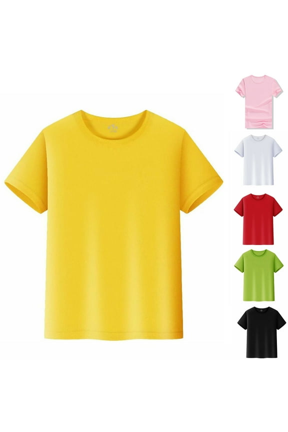 School Uniform for Boys Shirts Moisture Wicking Crew Neck Short Sleeve Shirts Soft Performance Sport Active Shirt Black