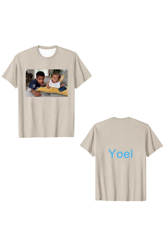 Summer Shirts for Men Casual Image Logo Graphic Printed Short Sleeve Crew Neck Soft Stretch Loose Street Fashion Daily Mens Tops Beige L