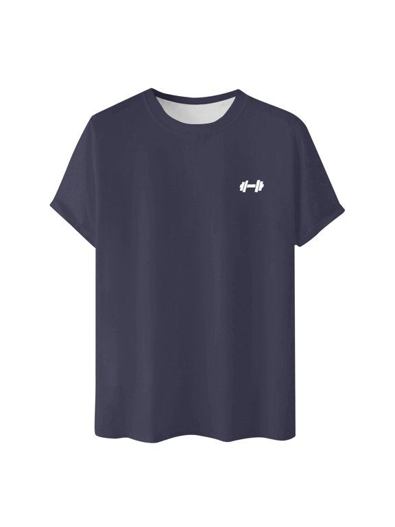 Summer Shirts for Men Ocean Landscape Graphic Print Short Sleeve Crew Neck Loose Breathable Lightweight Mens Tops Grey L