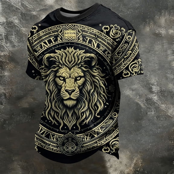 TrendOFT Summer Shirts for Men UK Nation Culture Graphic Print Short Sleeve Crew Neck Casual Street Daily Comfort Mens Tees Black L