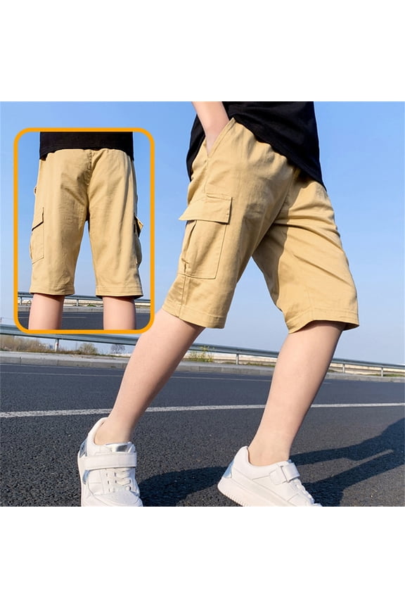 Summer Thin Pure Cotton Boys Shorts Six Inch Length Cargo Style For Toddler Big Kids Daily Wear Boys Bottoms
