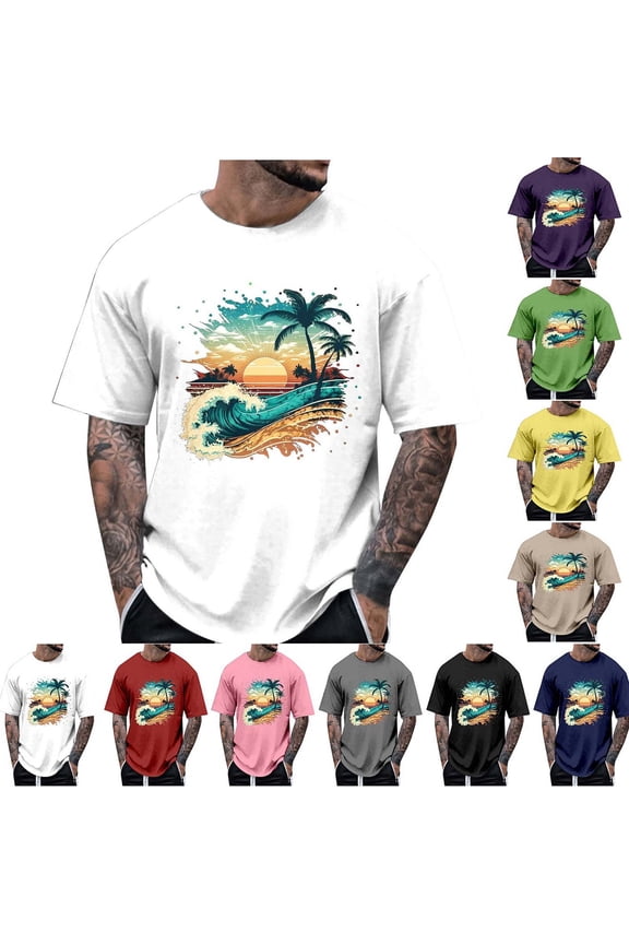 T Shirts for Man 3D All Over Digital Printed Short Sleeve Crew Neck Loose Casual Soft Breathable Outdoor Daily Men's Shirts Black L