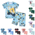 thumbnail image 1 of TrendOFT Toddler Boy Outfits Set Summer And Short Sleeve Shorts Casual Playwear Kids Clothes Soft Comfortable Daily Wear Kids Clothing Sets Blue, 1 of 6