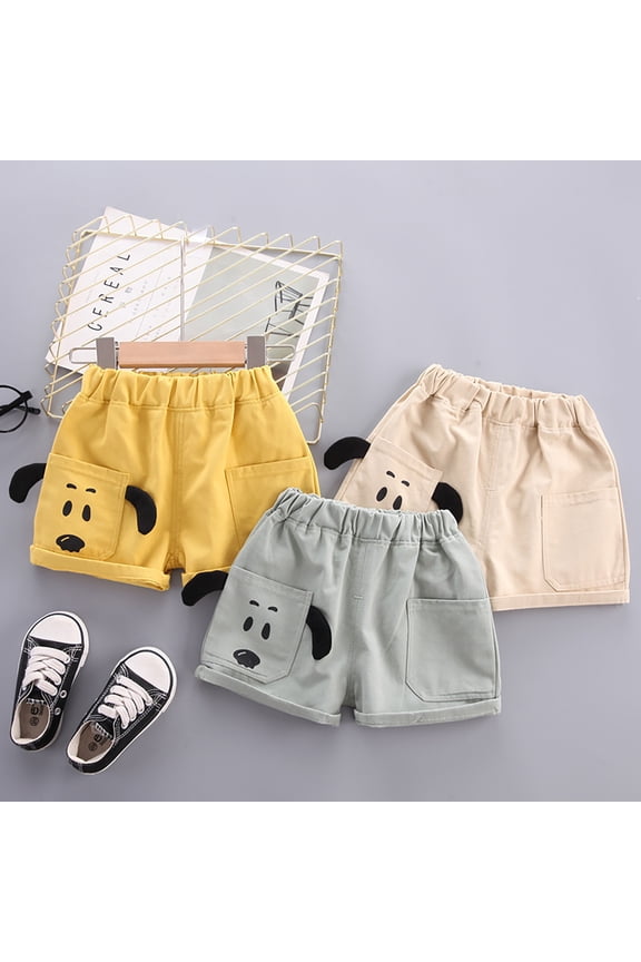 Toddler Boy Outfits Set Summer Cartoon Casual Five Point Shorts Thin Loose Outdoor Daily Pants For Baby Boys Boys' Clothing Sets Green