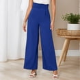 thumbnail image 1 of TrendOFT Wide Leg Dress Pants for Women Pull on Work Dress Pants Business Casual Slacks Trousers Blue XL, 1 of 6