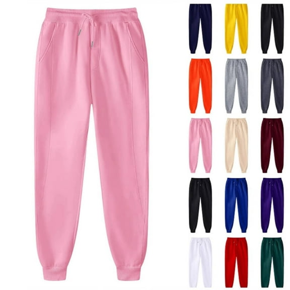 TrendOFT Women's Joggers with Pockets High Waisted Sweatpants Tapered Leg Drawstring Lightweight Athletic Pants Beige L