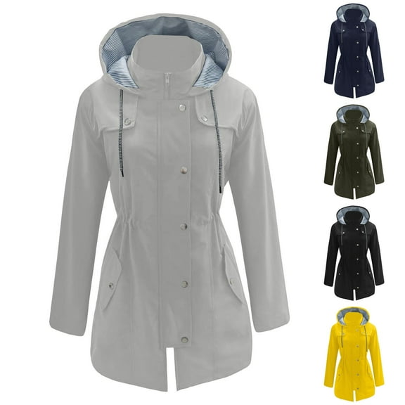 TrendOFT Women's Mountain Waterproof Ski Jacket Windproof Rain Jacket Slim Fit Winter Warm Hooded Coat Black L