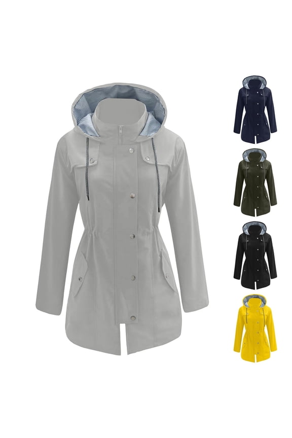 Women's Mountain Waterproof Ski Jacket Windproof Rain Jacket Slim Fit Winter Warm Hooded Coat Grey S