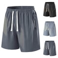 thumbnail image 1 of TrendOFT Women's Quick Dry Shorts Drawstring High Waisted Bermuda Athletic Running Shorts with Pockets Light Gray L, 1 of 4